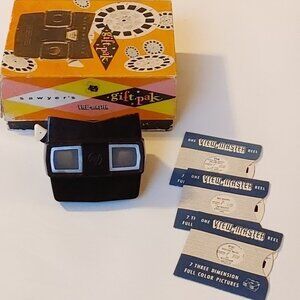 VINTAGE SAWYER'S View-Master Gift Pack with Box and 3 Reels Roy Rogers Hopalong
